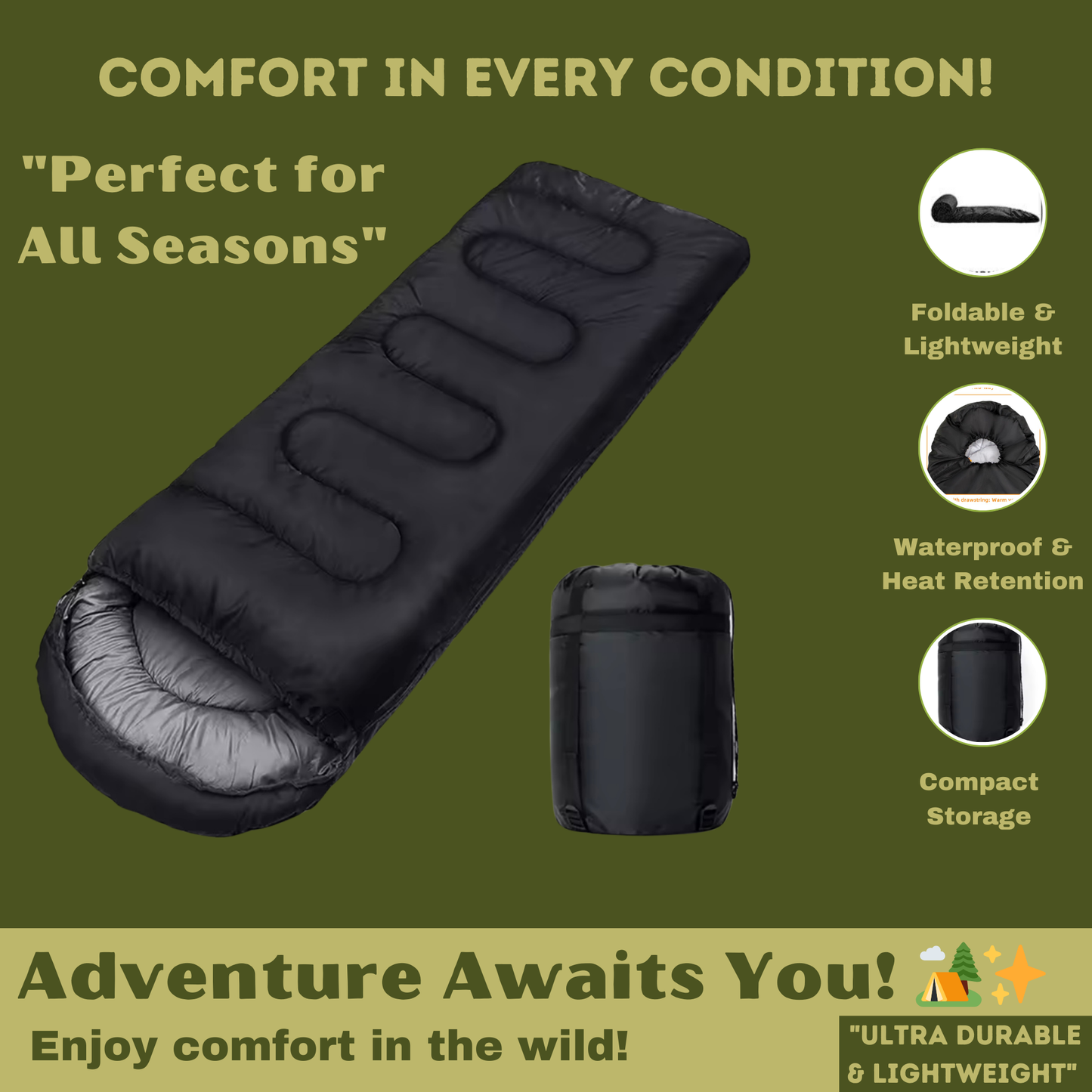 "ZYNOR™ - Premium Ultralight Sleeping Bag"